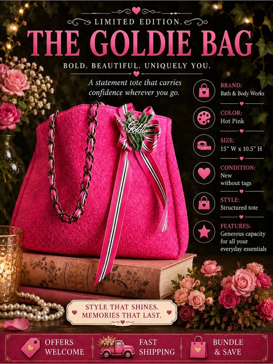 Bath & Body Works Handbags - Bath & Body Works Goldie Tote Hot Pink Limited Edition NWT